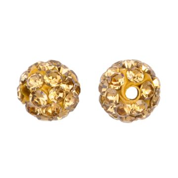 Perles Shamballa (4 mm) Camel Tan (5 pièces)