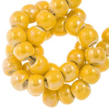 Perles en Céramique Aspect Nacre (7 x 5 mm) Yellow (25 pièces)