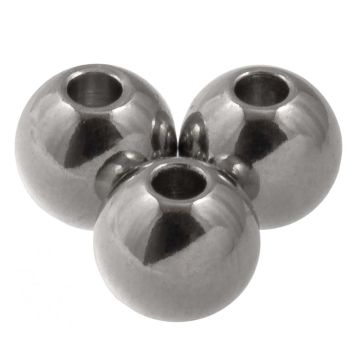 Perles Acier Inoxydable (8 mm) Argent Antique (25 pièces) 