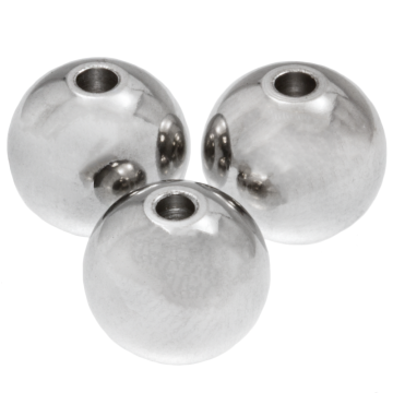 Perles Acier Inoxydable (10 mm) Argent Antique (5 pièces)
