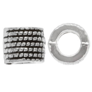 Perles en Métal Grand Trou (9 x 8.5 mm) Argent Antique (10 pièces)