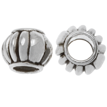 Perles en Métal Grand Trou (8 x 7 mm) Argent Antique (25 pièces)