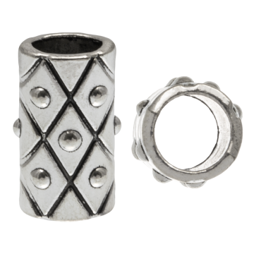 Perles en Métal Grand Trou (17 x 10 mm) Argent Antique (15 pièces)