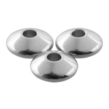 Perles Acier Inoxydable (6 x 3 mm) Argent Antique (25 pièces)