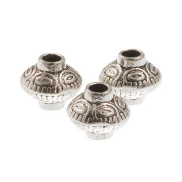 Perles en Métal (6 x 5 mm) Argent Antique (30 pièces) 