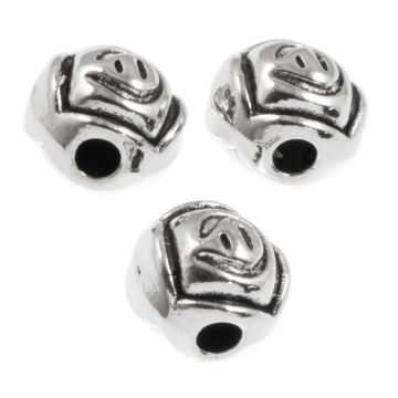 Perles Tibétaines en Métal (7 mm) Argent Antique (25 pièces)