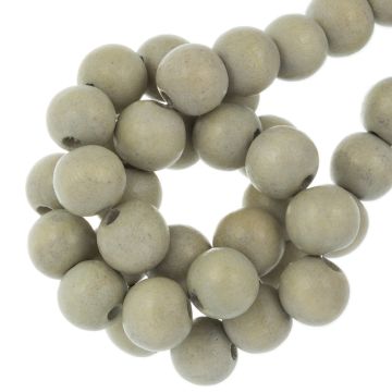 Perles en Bois Look Vintage (12 mm) Pale Olive Green (70 pièces)