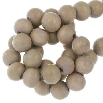 Perles en Bois Look Vintage (12 mm) Fossil (70 pièces)