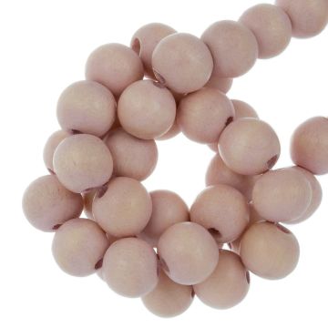 Perles en Bois Look Vintage (12 mm) Peach Puff (70 pièces)