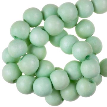 Perles en Bois Look Vintage (12 mm) Light Mint Green (70 pièces)