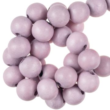 Perles en Bois Look Vintage (12 mm) Lilac Snow (70 pièces)