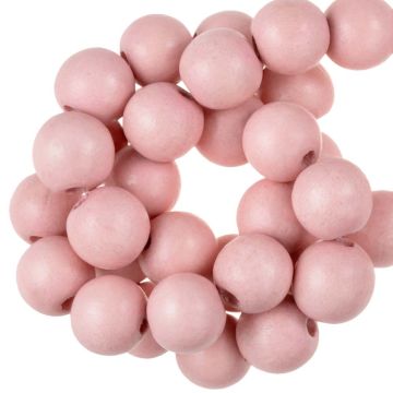 Perles en Bois Look Vintage (12 mm) Rose Quartz (70 pièces)