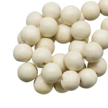 Perles En Bois Look Intense (20 mm) White (20 pièces)