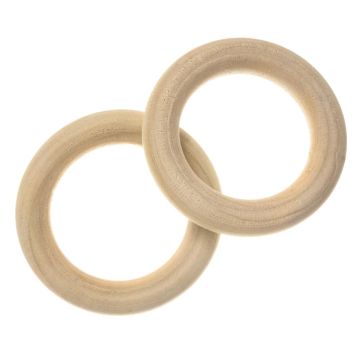 Anneaux en Bois (45 x 8 mm, intérieur 30 mm) 10 pièces