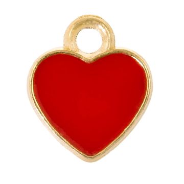 Breloque Émaillée Coeur(12 x 10 x 2 mm) Red (5 pièces)