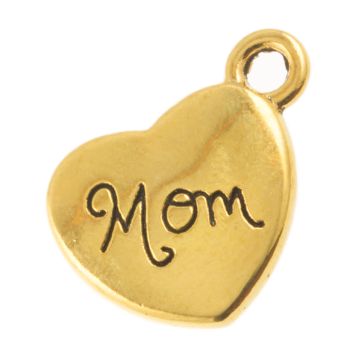 Breloque Coeur Mom (18 x 14 mm) Or (10 pièces)