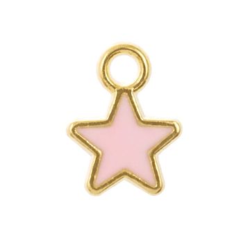 Breloque Émaillée Star (9 x 7 x 1 mm) Pink (20 pièces)