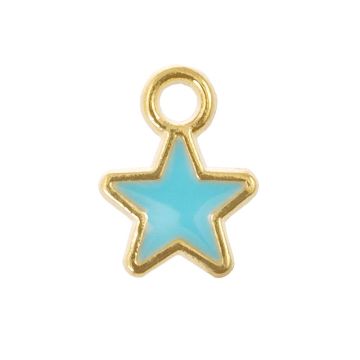 Breloque Émaillée Star (9 x 7 x 1 mm) Blue (20 pièces)