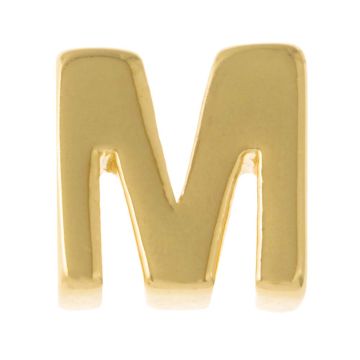 Perle Lettre Alphabet Métal M (8.5 x 8.5 x 3 mm) Or (1 pièce)