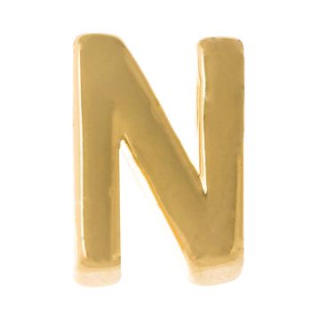 Perle Lettre Alphabet Métal N (8.5 x 7 x 3 mm) Or (1 pièce)