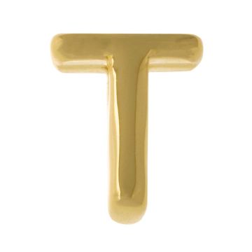 Perle Lettre Alphabet Métal T (8 x 6.5 x 3 mm) Or (1 pièce)