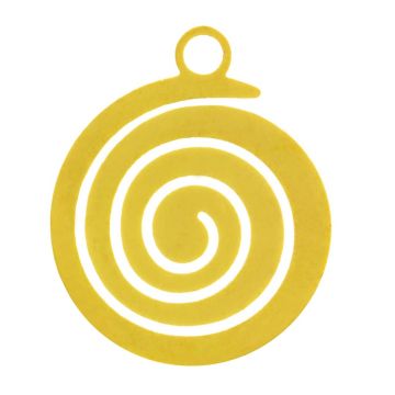 Breloque Acier Inoxydable Rond (14 x 11.5 x 1 mm) Or (2 pièces)