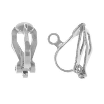 Boucles d'Oreilles Clip Acier Inoxydable (13 x 6 mm) Argent Antique (4 pièces)