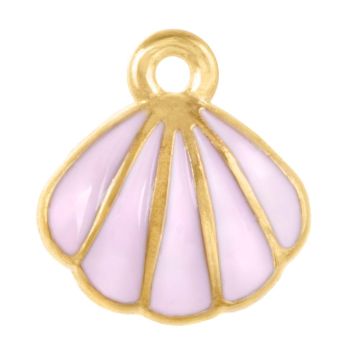 Breloque Émaillée Coquille (11 x 10 x 2.5 mm) Baby Pink (2 pièces)