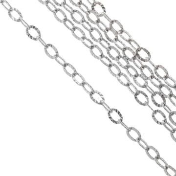 Chaine Maille Acier Inoxydable (3.5 x 2.5 x 0.4 mm) Argent Antique (10 mètres)