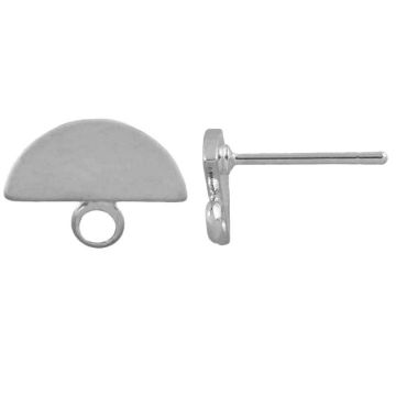 Clous d'Oreilles Demi-Cercle (8 x 10 mm) Argent Antique (4 pièces)