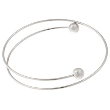 DIY Bracelet Jonc- Acier Inoxydable (7 cm) Argent Antique (1 pièce)