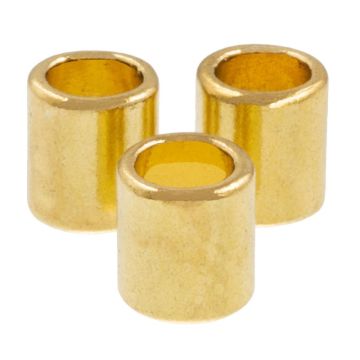 Perles Tibétaines en Métal Grand Trou (9 x 8 mm) Or (10 pièces)