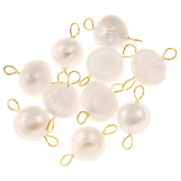 Connecteur Bijoux Perle d'Eau Douce (14 - 15 x 7.5 - 9 mm) Mix Color-Or (10 pièces)