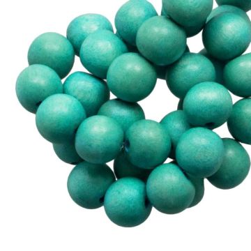 Perles en Bois Look Vintage (10 mm) Turquoise (80 pièces)