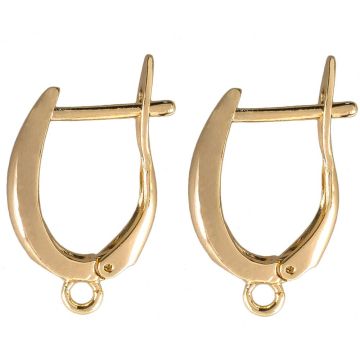 Boucle d'Oreilles à Loquet Arrière  (21 x 12 mm) 18K Gold Plated (4 pièces)