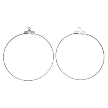 Montures Boucle d'Oreilles (40 mm) Argent Antique (30 pièces)