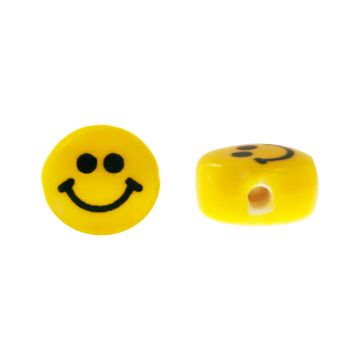 Perles Smiley en Céramique (7 mm) Yellow (5 pièces)