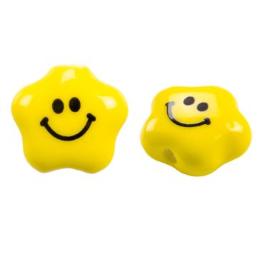 Perles Smiley en Céramique (15 x 17 mm) Yellow (3 pièces)