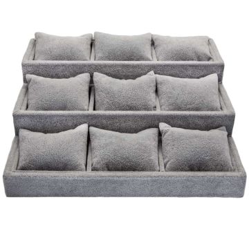 Présentoir Bracelets Velours (24 x 26.5 x 9 cm) Grey (1 pièce)