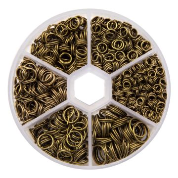 Assortiment - Anneaux Brisés (4 - 10 x 1.4 mm) Bronze (1050 pièces)
