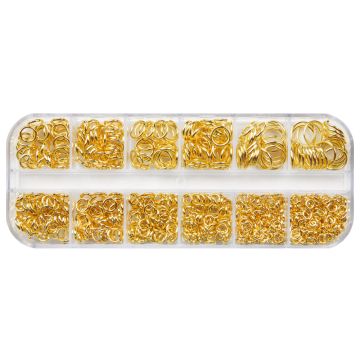 Assortiment - Anneaux de Saut (4 - 10 X 0.6 - 1 mm) Or (1000 pièces)