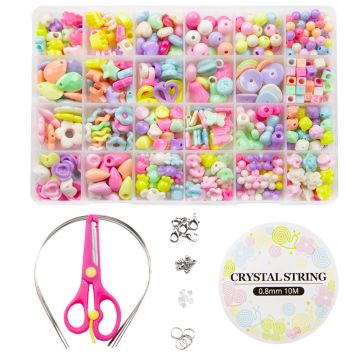 Kit Bijoux Enfants - Perles Acryliques et Outils 'Mix Color'