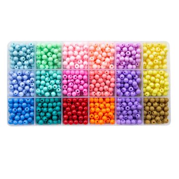 Assortiment - Perles Acryliques (6 mm) Mix Color (1450 pièces)