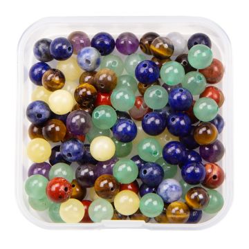 Mélange de Perles en Pierre Naturelle (6 mm) Mixed Stones (100 pièces)