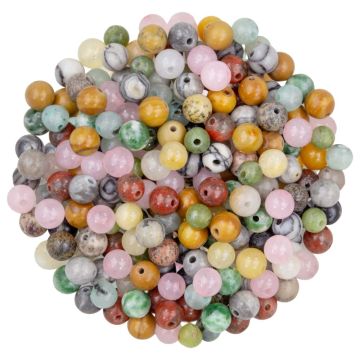 Mélange de Perles en Pierre Naturelle (4 mm) Mixed Stone (30 grammes / env. 270 pièces)