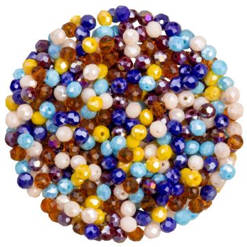 Perles Facettes Rondelles (4 x 3 mm) Mixed Color (400 pièces)