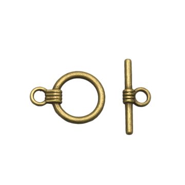 Fermoir Toggle (20 x 15 x 2 mm) Bronze (10 pièces)