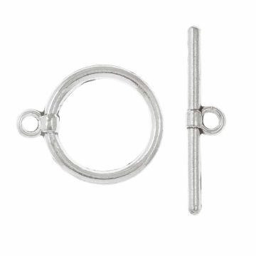 Fermoir Toggle (18 x 14 x 2 mm) Argent (10 pièces)