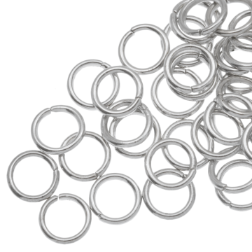 Anneaux de Saut (8 x 1.2 mm) Argent Antique (50 pièces)