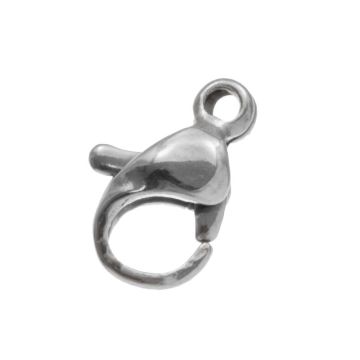 Fermoir Mousqueton Acier Inoxydable (9 x 5 mm) Argent Antique (10 pièces)